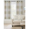 thumbnail image 2 of Fsddascl Beige Plaid Blackout Curtains for Bedroom/Living Room, Thermal Insulated Kitchen Curtains, Spring Summer Farmhouse Buffalo Checkered Grommet Darkening Window Treatment Drapes 52"x72"x2, 2 of 8
