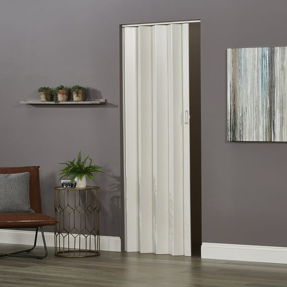 LTL Home Products OK3680WA Oakmont Interior Accordion Folding Door, 36" x 80", White Ash