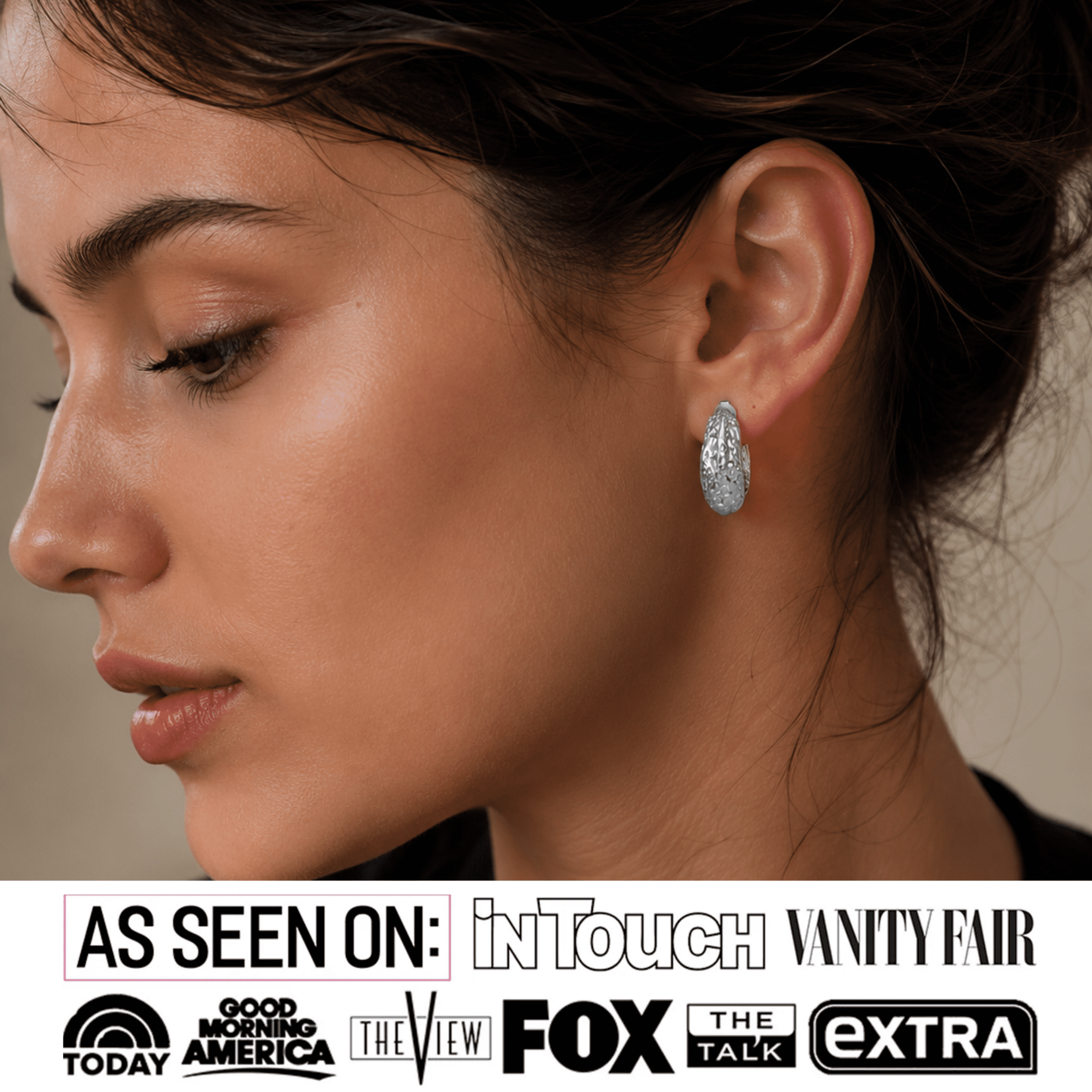 Cate & Chloe Oaklynn 18k White Gold Plated Hoop Earrings for Women