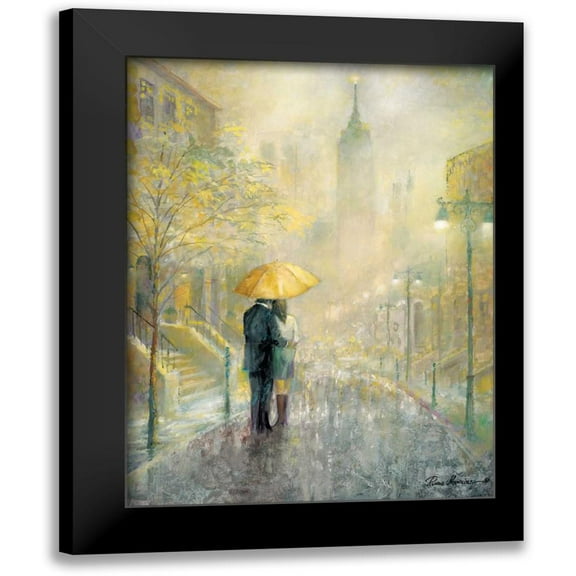 Manning, Ruane 12x14 Black Modern Framed Museum Art Print Titled - City Romance I