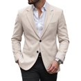 thumbnail image 5 of LEKWK Mens Suit Jacket Slim Fit Notched Lapel Two Button Blazer Lightweight Long Sleeve Fall Coat for Business Casual Wedding Party Beige XL, 5 of 8