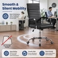 thumbnail image 5 of Lacoo Mid-Back Faux Leather Office Desk Chair Executive Conference Task Chair with Arms, Black, 5 of 8