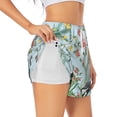 thumbnail image 3 of Lsque Chinoiserie Floral Palm Tree Printed Women's Running Shorts with Liner Pockets,Elastic Quick Dry Workout Athletic Gym Yoga Shorts,Womens High Waist Shorts-X-Large, 3 of 9