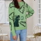 thumbnail image 2 of Suéter Divertido de Manga Larga Gibobby con Estampado de Dinosaurio para Mujer Verde L, 2 of 5
