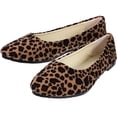 thumbnail image 2 of WORGEOUS Zapatos de leopardo de moda zapatos de tacón plano Ocio para mujeres damas (leopardo de color caqui, talla 40), 2 of 8