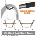 thumbnail image 2 of Overhead Bike Rack for Garage, Ceiling-Mounted Bicycle Storage Hooks for 2 Bikes (Horizontal) or 4 Bikes (Vertical), Adjustable Bicycle Hooks for Mountain, Road Bike, 2 of 8