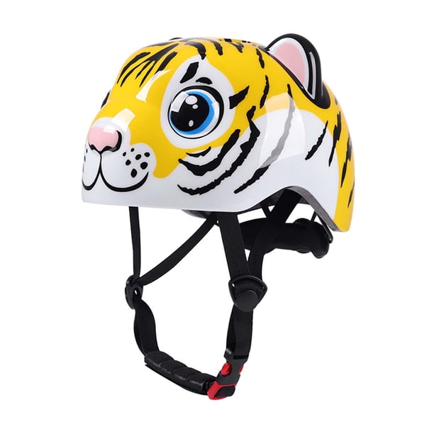 Casco de bicicleta para niños Casco de patineta para niños Ajuste ajustable Transpirable para patinar Tigre
