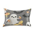 thumbnail image 7 of Yayeee Pillowcase Standard Size Set of 2 Satin Wrinkle Resistant Pillow Case, Cute Ghosts, 7 of 7