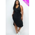 thumbnail image 5 of Curvy Drawstring Sleeveless Midi Dress, 5 of 9