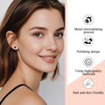 thumbnail image 3 of 2 Pairs Titanium Black Onyx & Star Earrings - Flat Back Earring Black Stud Earrings for Men & Women -Hypoallergenic, Trendy Earring Ideal for Daily Wear, Parties & Gifting, 3 of 6