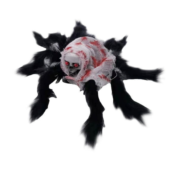 Amdohai 15 Inch Halloween Giant Spider Scary Creepy Skull Spider Halloween Skeleton