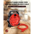 thumbnail image 3 of Carrete de cable de extensión DEWENWILS de 25 pies con 4 salidas de 13 A, certificado UL, 3 of 6