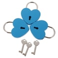 thumbnail image 2 of pieza de 3 piezas Llave de Llave decorativa en apariencia de elegante para equipaje Maleta Armario Joyero - Azul, L shamjiam Candado, 2 of 7
