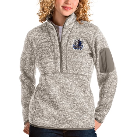 Women s Antigua Natural Dallas Mavericks Fortune Quarter-Zip Pullover Jacket