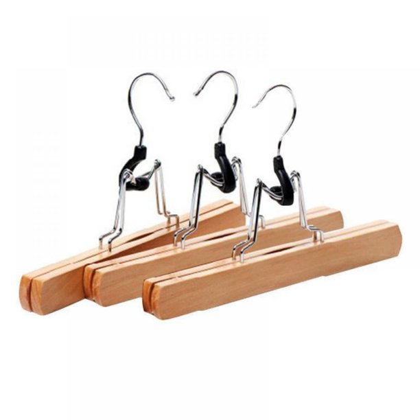 Natural Solid Wood Hanger Nonslip No Trace Hanger Pants Hangers Skirt