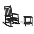thumbnail image 7 of Outdoor High Back Rocking Chair, HDPE Poly Porch Rocker for Adults, All Weather Resistant Black Patio Furniture, Black, Set of 2, 7 of 7