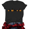 thumbnail image 5 of Htigea Womens Halloween T Shirts Pumpkin Black Cats Graphic Short Sleeve Tees Casual Loose Fit Pullover Cute Holiday Party Tops 01#Black L, 5 of 9