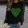 thumbnail image 2 of FDGIU ‌‌‌‌Women's Saint Patrick's Day Sweatshirt - Long Sleeve Green Shamrock Print Crew Neck Pullover, 2 of 5