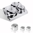 thumbnail image 2 of Vaso Tazas de cristal Tazas de polvo líquido de cristal con tapas Contenedores dispensadores Juego de tazas de tarro de acero inoxidable, 2 of 6