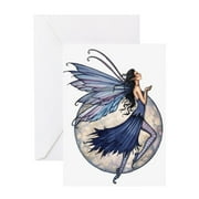 CafePress - Midnight Blue Fairy Fantasy Art - Greeting Card, Blank Inside Glossy