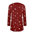 thumbnail image 3 of Women's Fashionable Loose-Fit Casual Cardigan with Christmas Print Mid-Length Coat for Holiday Outfits and Comfortable Wear,Wine,XL, 3 of 6