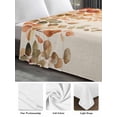 thumbnail image 5 of California King Size Flat Sheet Only, Orange Botanical Soft Brushed Microfiber Bed Sheets, Farmhouse Leaf Fall Thanksgiving Hotel Quality Breathable Bedding Top Sheet, Easy Care, 108"x98", 5 of 9