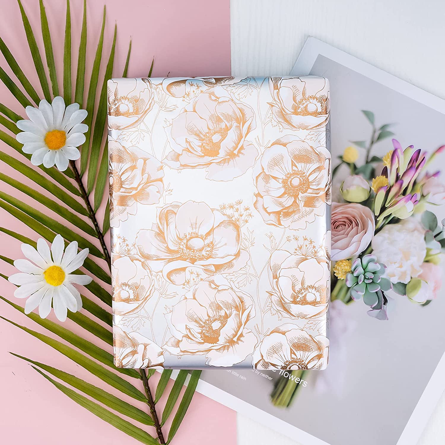 Happy Blooms - Wrapping Paper - Set of 3 Sheets – Talfoto