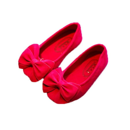 

Cathery Girl Flower Shoes Princess BowKnot Dress Shoes Party Flat Shoes 21 Pink