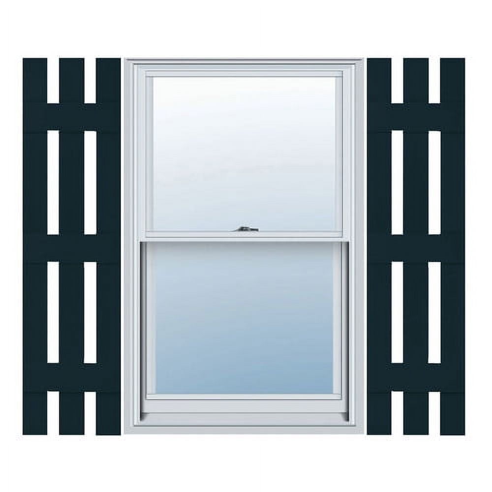 12"W x 51"H Lifetime Vinyl, Standard Three Board Spaced, Board-n-Batten Shutters, w/Installation Shutter-Lok's & Matching Screws (Per Pair), Classic Blue