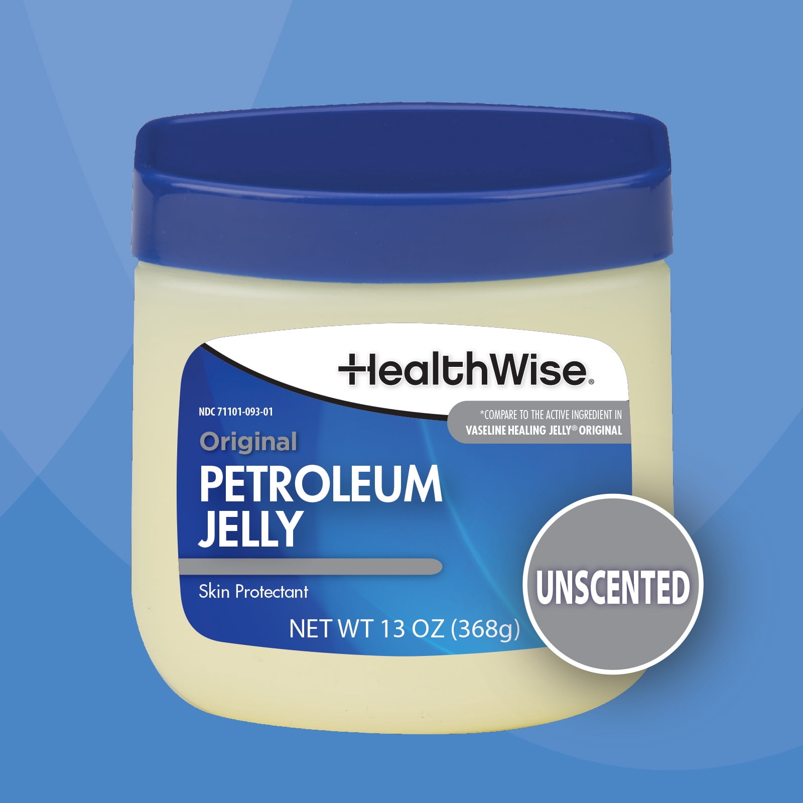 HealthWise Petroleum Jelly | Skin Protectant | Original Formula | Relieves Dry Skin | Protects Minor Cuts, Scraps, Burns | 13 oz. Jar