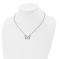 thumbnail image 4 of Stainless Steel Themed Necklace Chain Polished w/CZ Butterfly 18in 18 inch, 4 of 6