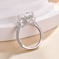 thumbnail image 2 of Veda Jewel 1.6 Ct Radiant Cut Three Stone Wedding Ring for Women - Lab-Created Simulated Diamond in 14K White Gold Plated Prong Setting - Ideal Engagement Ring, Anniversary Gift, 2 of 3