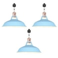 thumbnail image 1 of FSLiving H-Type Track Lighting E26 Base Industrial Adjustable Angle Lamp Blue Metal Shade with Rose Gold Socket Track Light Fixture for Slope Ceiling Gimbal,Bulb and Track Not Included - 3 Lights, 1 of 6