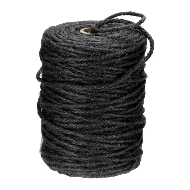 Cuerda de yute natural Uxcell 328ft x 3mm cuerda larga y resistente para manualidades, envoltura de regalos y empaquetado, Negro