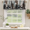 thumbnail image 2 of 2 Pack Valances for Window, Teal Brown Deer Silhouettes Short Curtains for Kitchen Bedroom Living Room, Trees Wooden Retro Art Farmhouse Rod Pocket Small Window Treatment Valance Drapes 42 x 12 Inch, 2 of 8