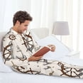 thumbnail image 6 of Yiaed Anchor with Rope Print Men’s Pajamas Set - Long Sleeve Button Down Sleep Shirt and Pajama Bottoms Sleepwear Set Mens Pjs Sets Men's Pajama Bottoms-Large, 6 of 7