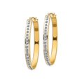 thumbnail image 2 of 14K Yellow Gold Accent Diamond Oval Hoop Earrings, 2 of 4