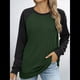 thumbnail image 5 of Sudadera Ligera de Larga con Cuello Redondo y Diseño Raglán con Bloques de Color para Mujer Verde Oscuro XL, 5 of 10