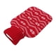 thumbnail image 1 of Botella de agua caliente de goma grande de 1 litro, cubierta tejida, bolsa de agua caliente para aliviar el dolor, calentar el cuerpo, copo de nieve rojo, 1 of 12