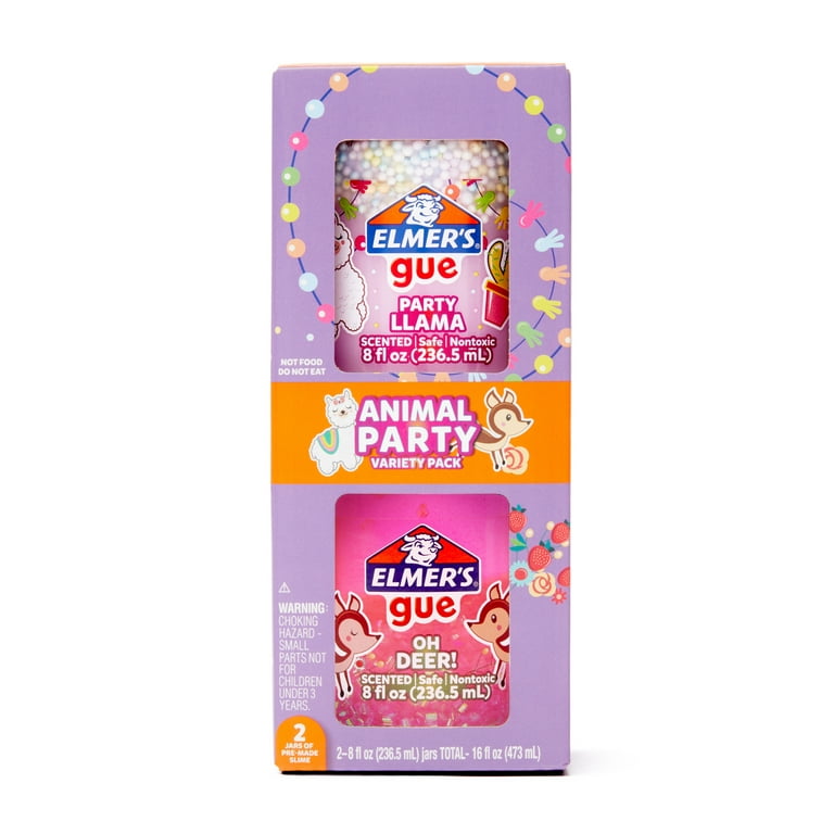 Elmer's Gue Premade Animal Party Variety Scented Crunchy Slime and Bingsu  Bead Slime 