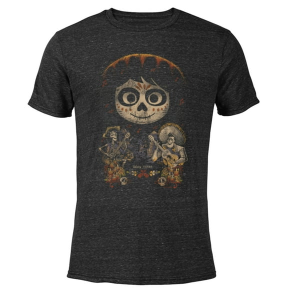 Disney and Pixar's Coco Miguel Hector and Ernesto - Short Sleeve Blended T-Shirt for Adults - Customized-Black