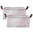 thumbnail image 2 of Collapsible Storage Bins Fabric Shelf Baskets with Handles 16.9"x11.4"x7.7" Closet Organizer Lavender Pink Marble, 2 of 8