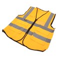 thumbnail image 3 of Chaleco reflectante de seguridad con múltiples bolsillos, impermeable, de alta visibilidad y con cremallera frontal para Guardian, color amarillo., 3 of 14