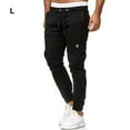 thumbnail image 1 of Cotton Men Trousers Solid Color Replacement Solid Color Men Man Stylish Washable Easy Matching Middle Waist Home Long Pant Clothes Black L, 1 of 6