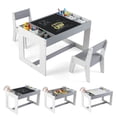 thumbnail image 1 of Costway Multifunctional Kids Table & 2 Chairs Set with Removable Double-sized Tabletop Gray + White, 1 of 10