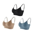 thumbnail image 2 of 3 uds chaleco inalámbrico sujetador correa de hombro ajustable ropa interior deportiva sin costuras azul caqui negro Color mezclado tamaño libre, 2 of 8