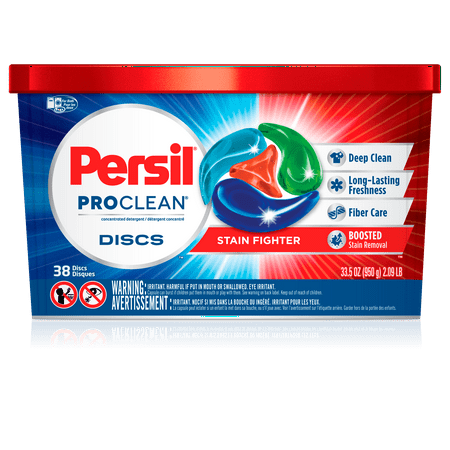 Persil ProClean Discs Laundry Detergent, Stain Fighter, 38 (Best Detergent For Armpit Stains)