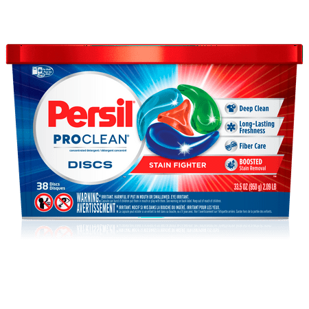 Persil ProClean Discs Laundry Detergent, Stain Fighter, 38 Count