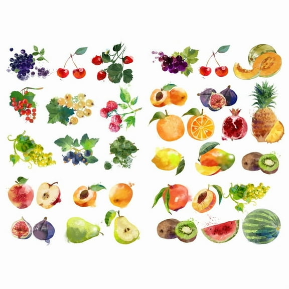 Watercolor Fruits Aesthetic Diary Travel Journal Paper Stickers Scrapbooking Stationery School Office Art Supplies