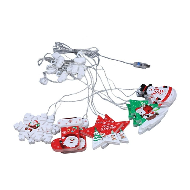 Cadena de luces LED de Navidad para interiores, decoración, 10 Uds., colgantes para ventana de cortina con control remoto Zulema luz colgante